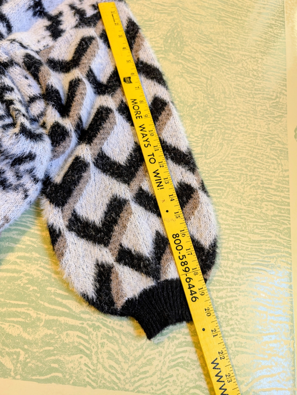 adidas Beige, Black & Cream Animal-Print Open Cardigan - Picture 3 of 7